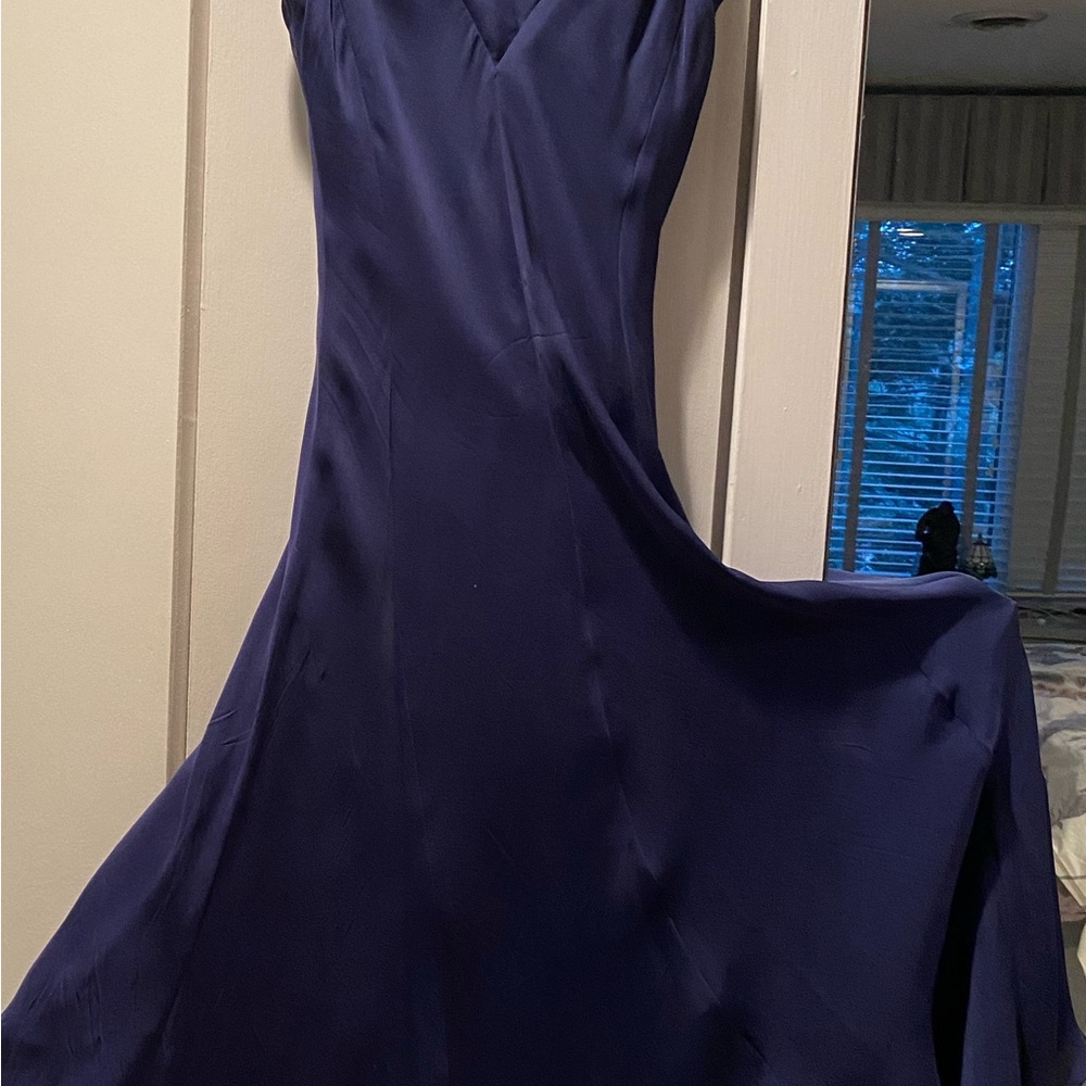 Navy blue pure silk dress by Ralph Loren